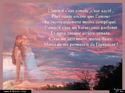 L AMITIER C EST SACREE A NOS YEUX